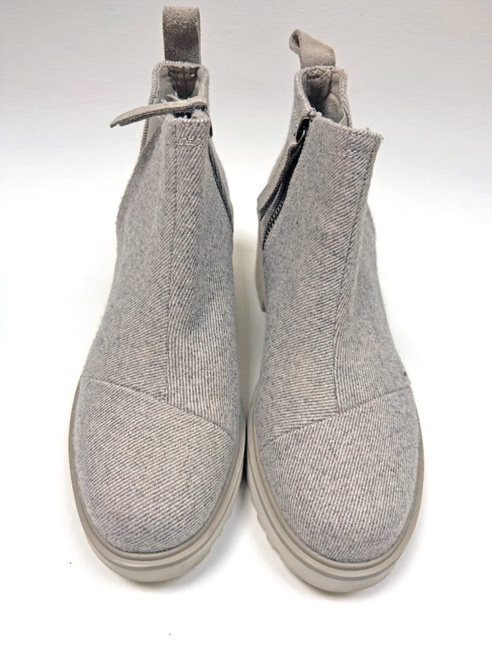 TOMS Maude Wedge Booties Size 8 Natural Shimmer Ankle Boots Everyday Boot - Picture 5 of 10